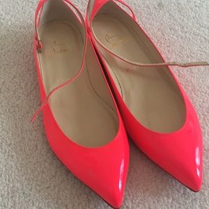 Used neon pink Christian LouGoutin Paris shoes